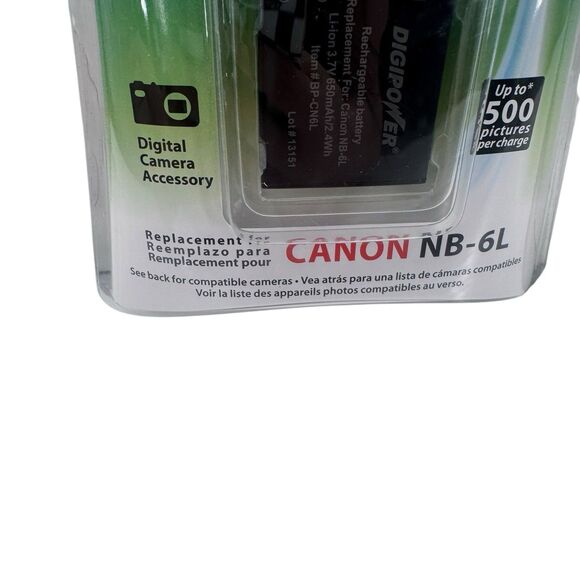 Canon Powershot NB-6L Digipower Rechargeable Battery New Fast Shipping - Picture 2 of 3